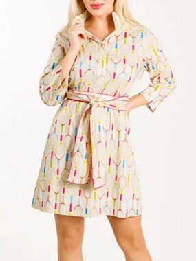 Holly Shae Tennis-Print Tunic Dress